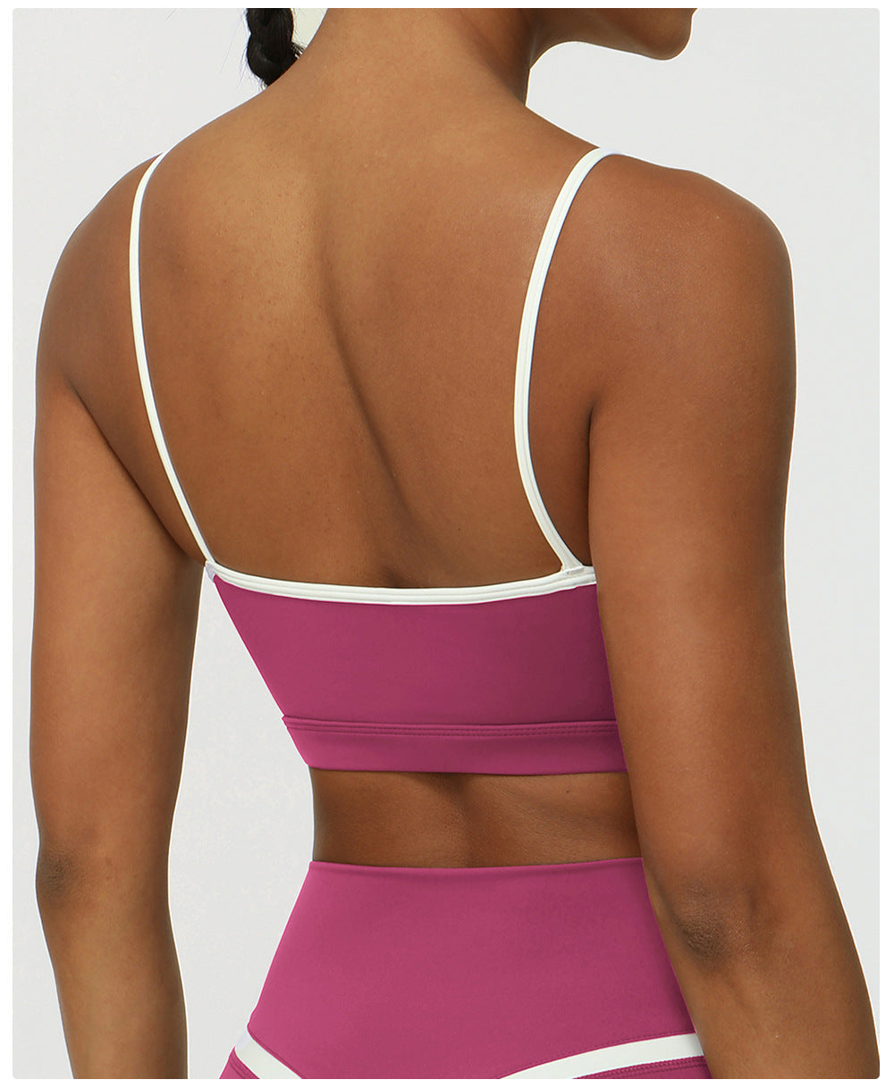 Contrast trim sports bra