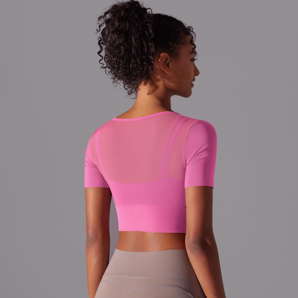 Mesh sleeve high support top