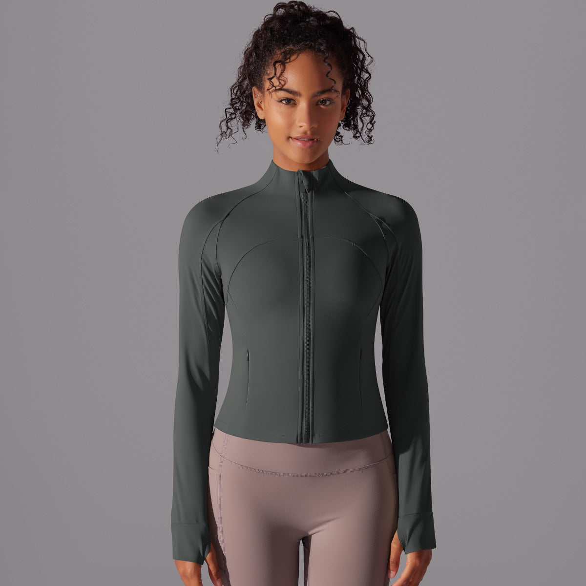 Zip front full sleeve top