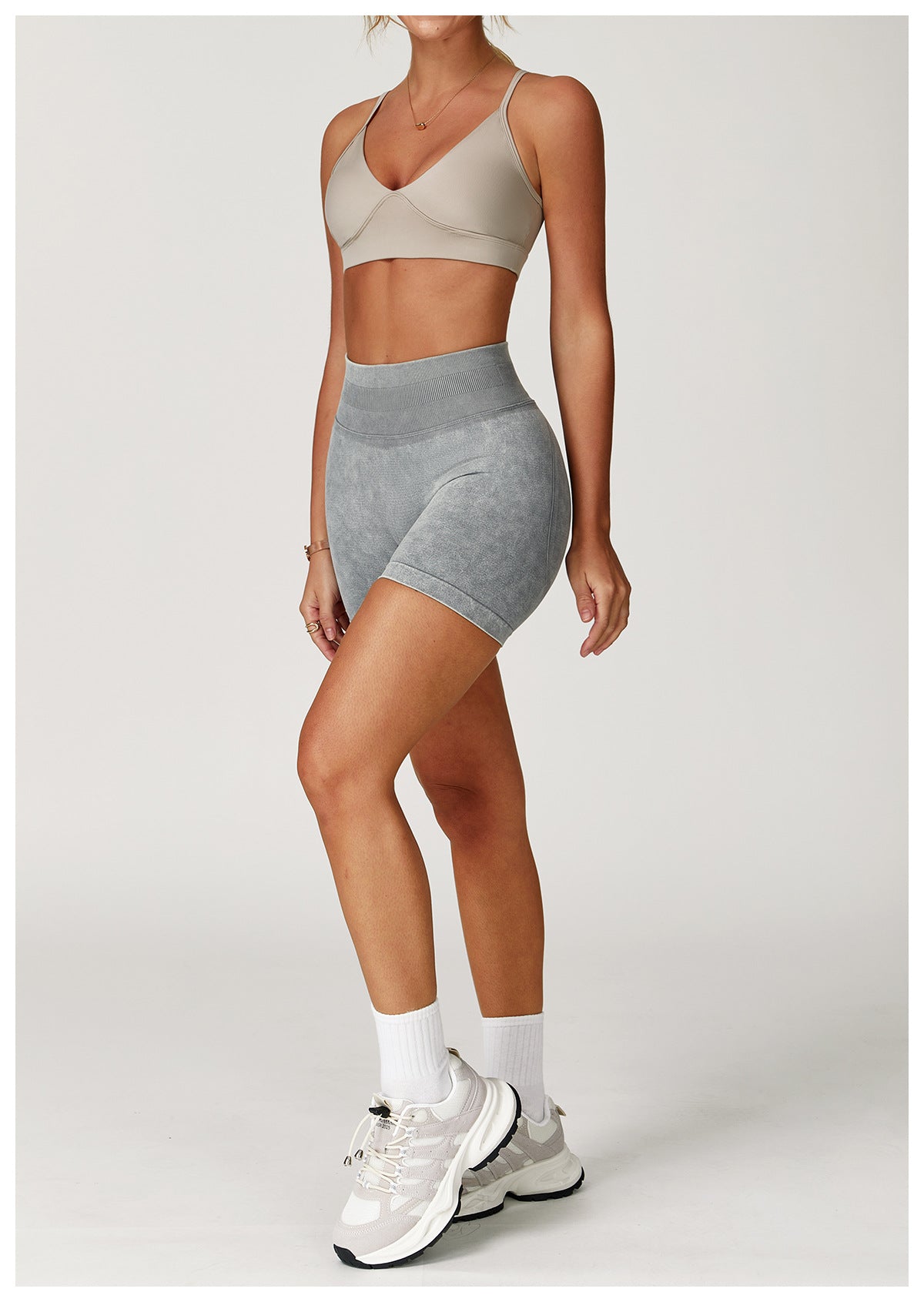 Stone Washed hip shaping shorts
