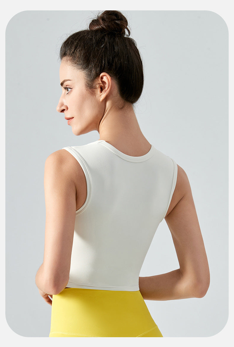High support cropped vest