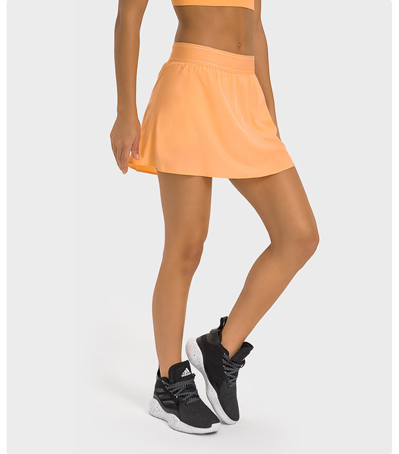 Quick dry pleated back skort