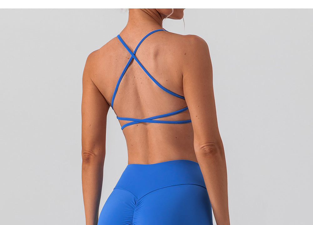 Cross back sports bra