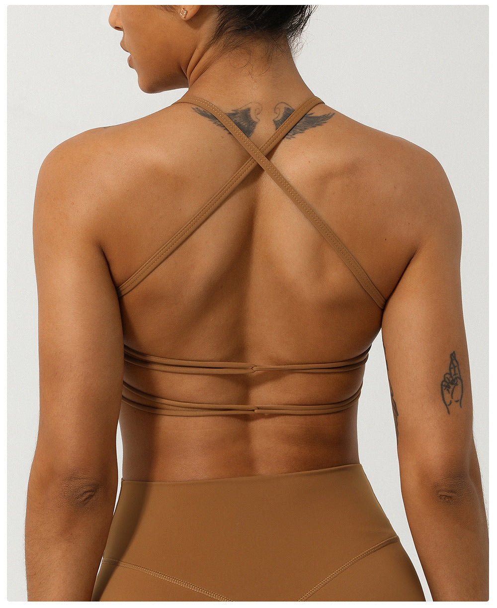 Gathered front sports bra