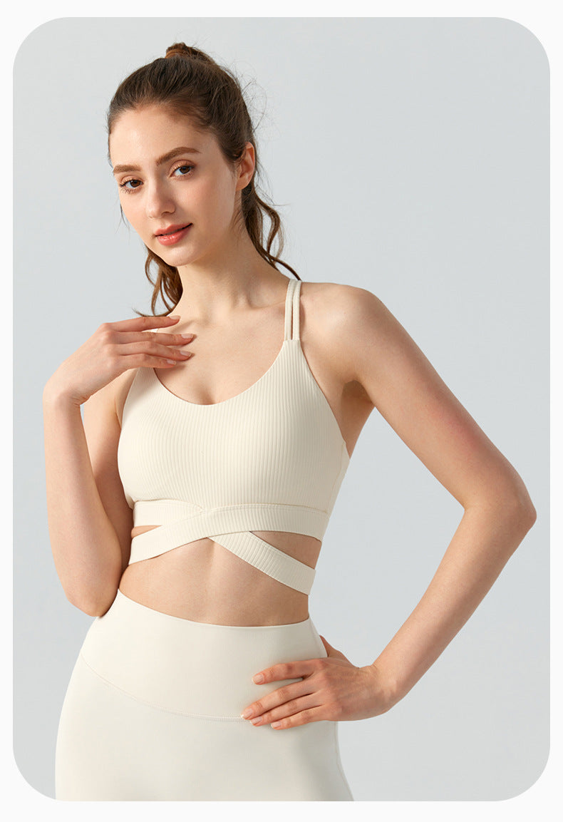 Ribbed fitness bra