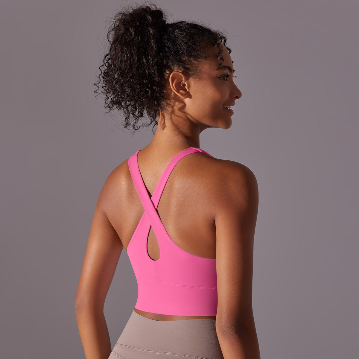 High support cross back bra