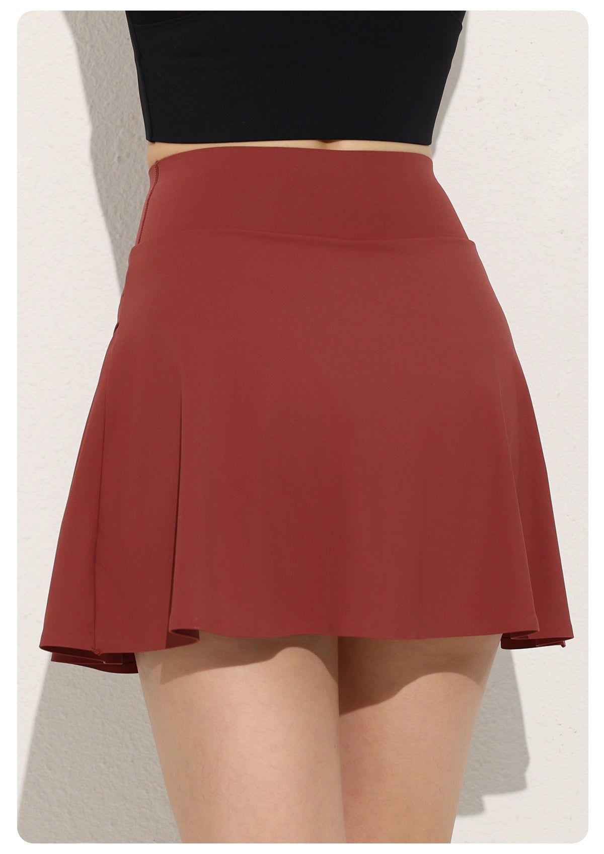 Pleated side skort