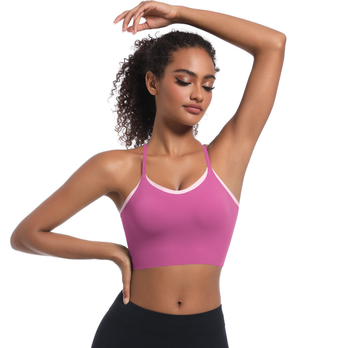 Contrast trim sports bra