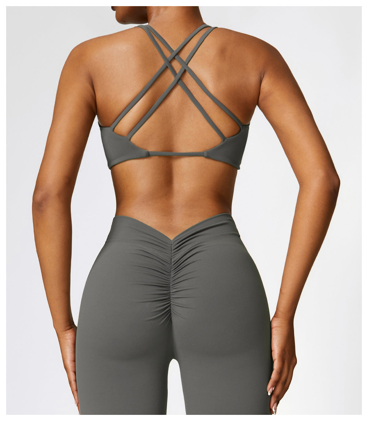 Twisted front sports bra