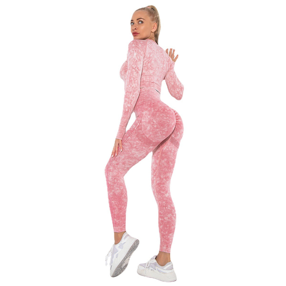 Stone washed two piece fitness set