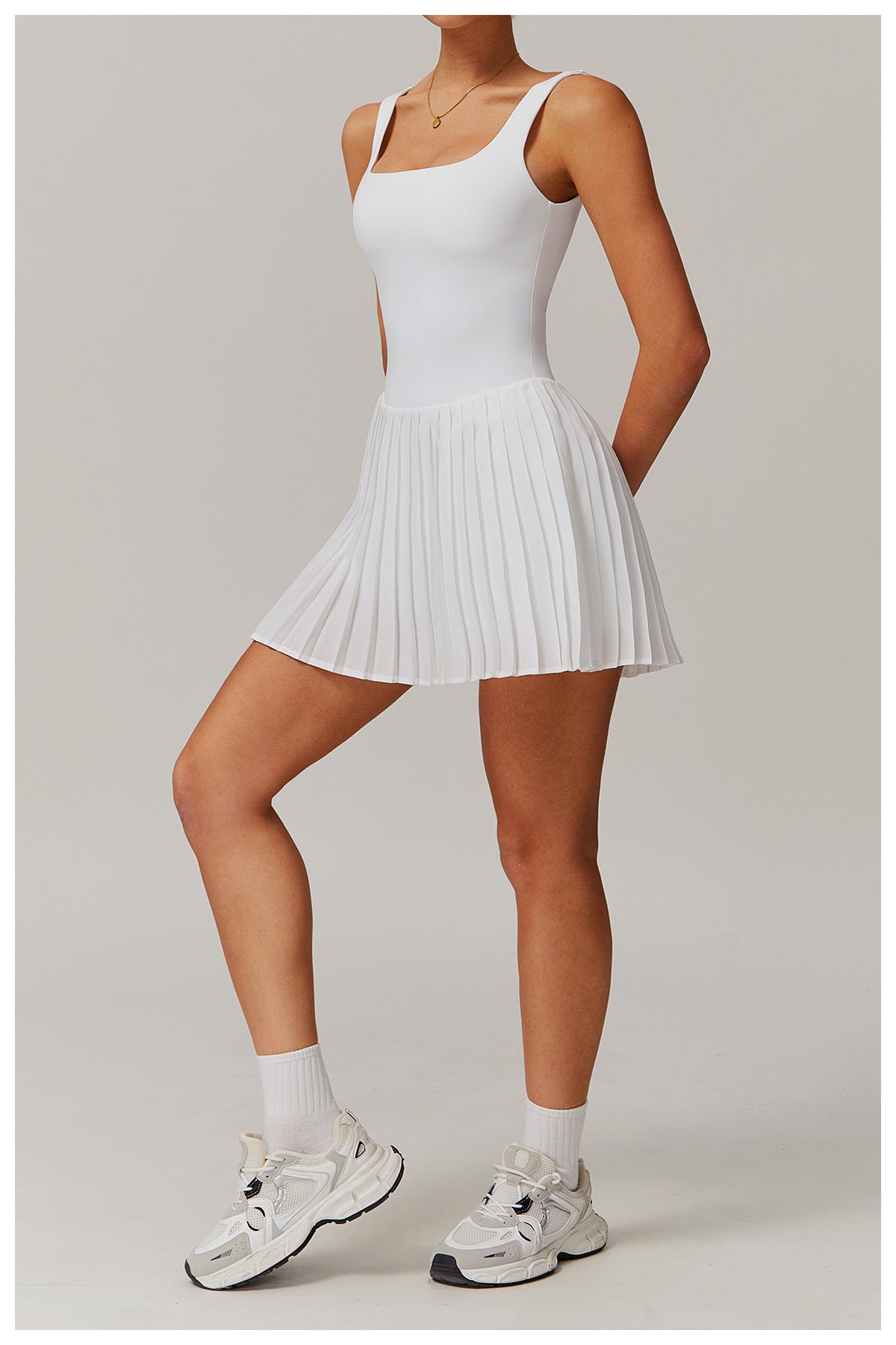 Pleated fitness dress
