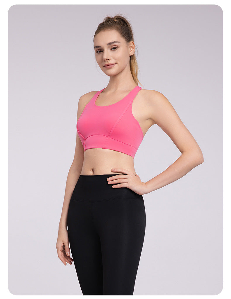 Cross back medium support bra