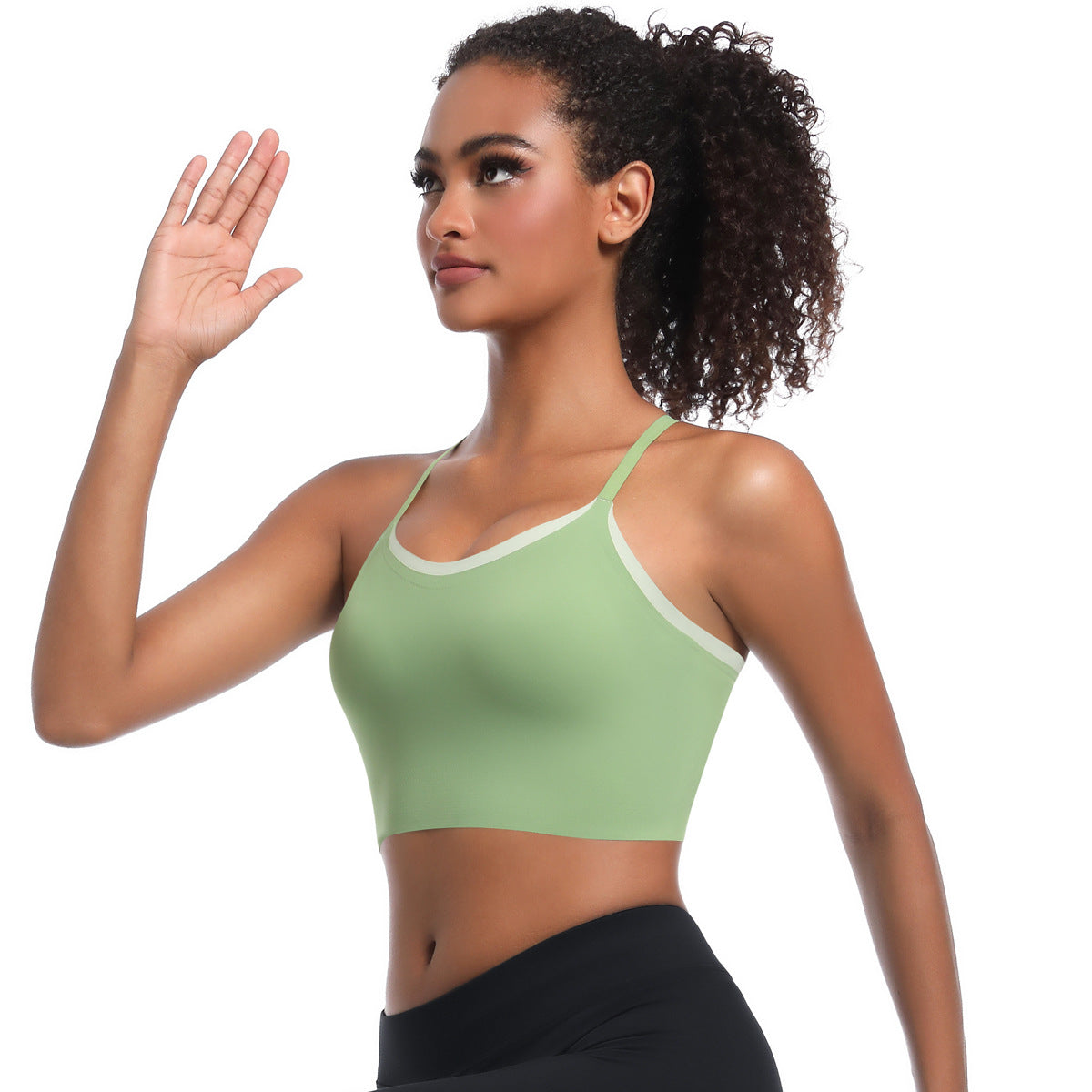 Contrast trim sports bra
