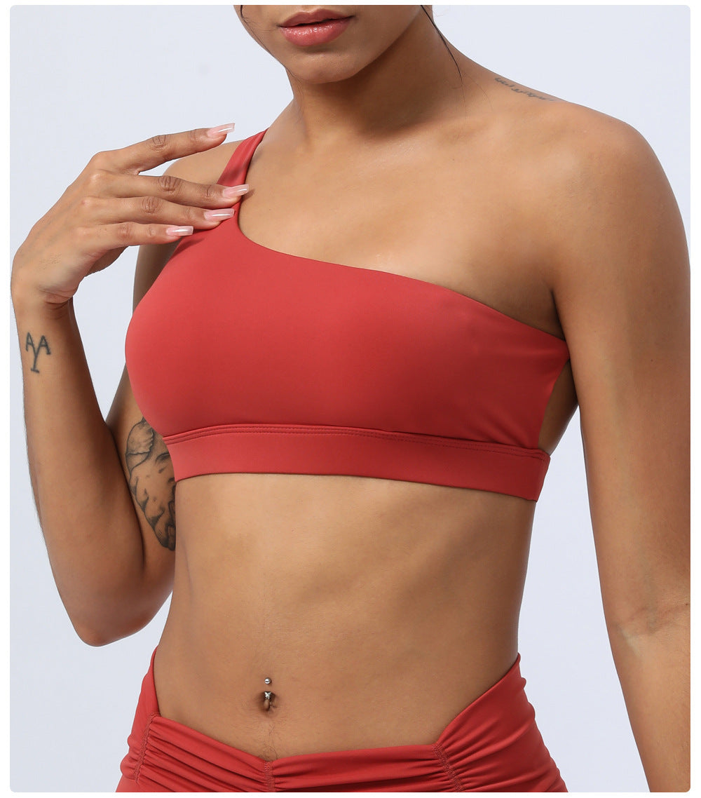 One shoulder sports bra