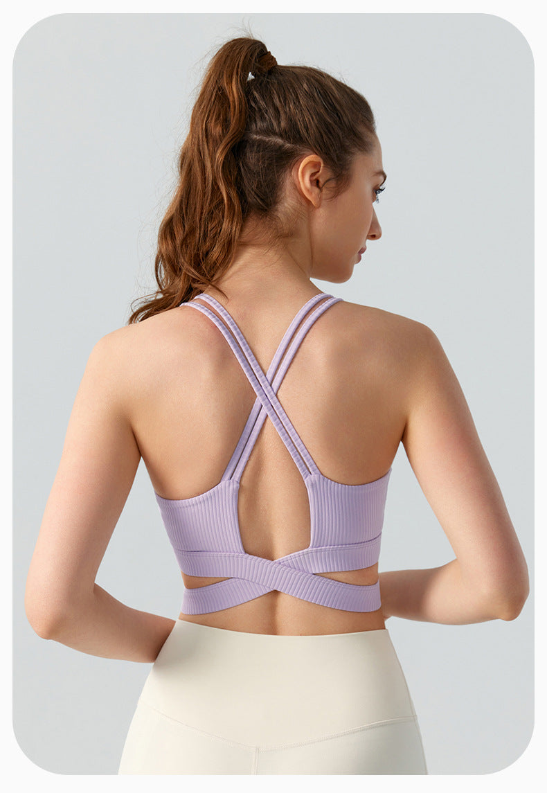 Ribbed fitness bra