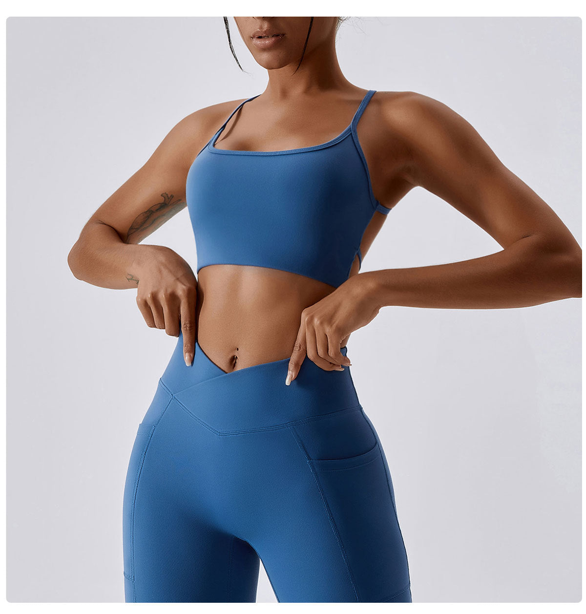 Cross back sports bra