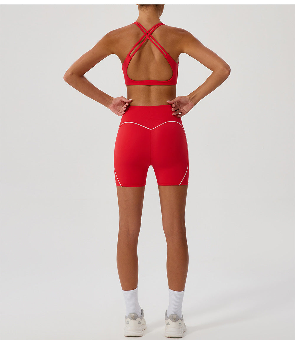 Cross back sports bra