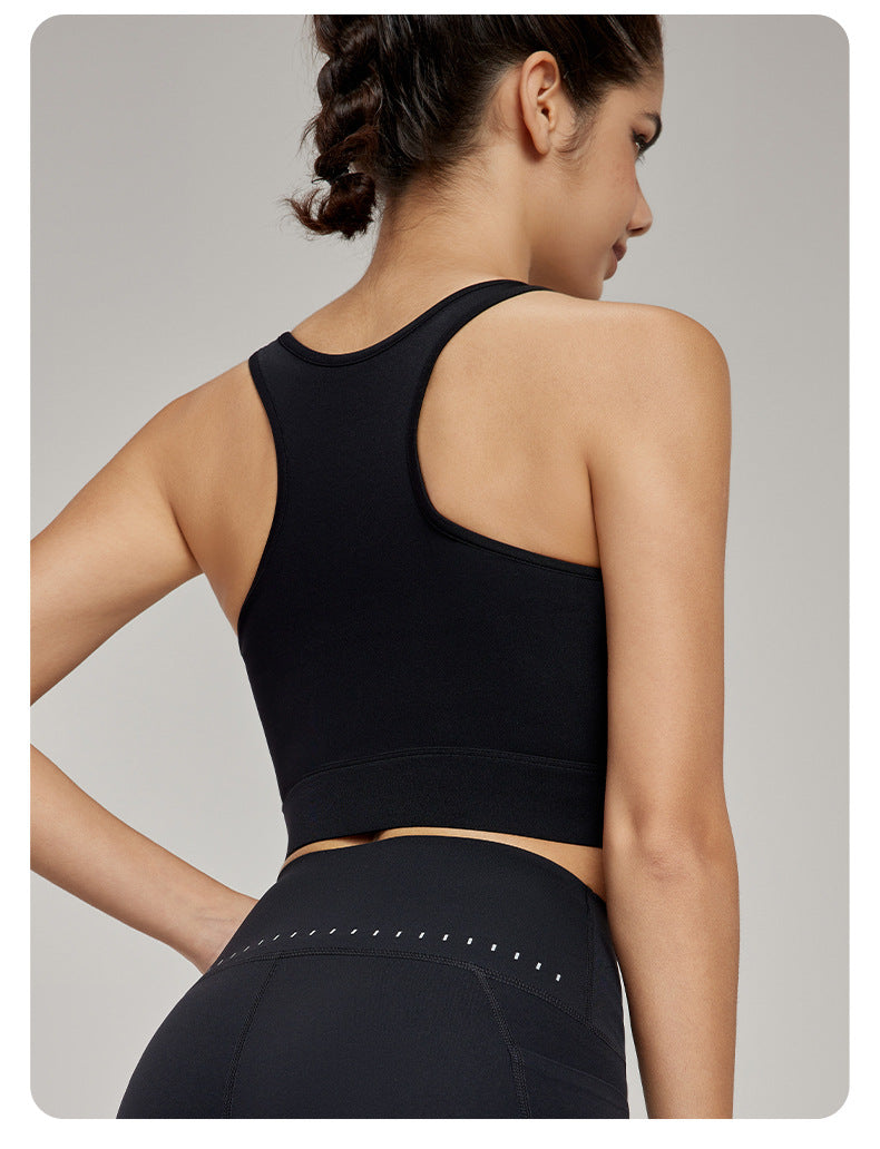 Zip front high support bra