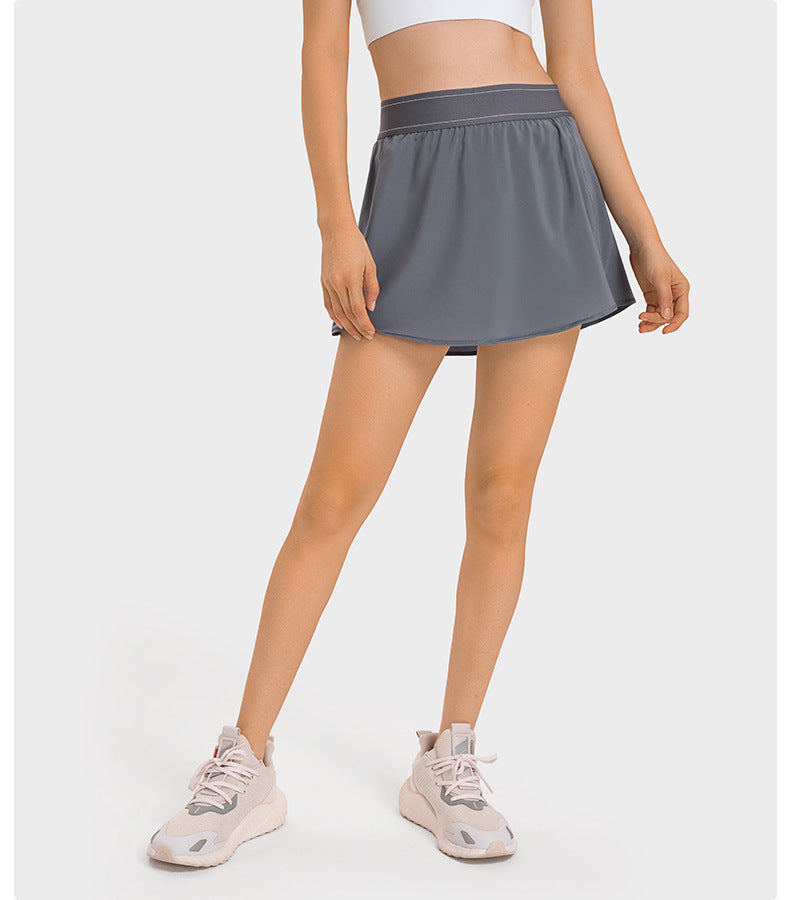 Quick dry pleated back skort