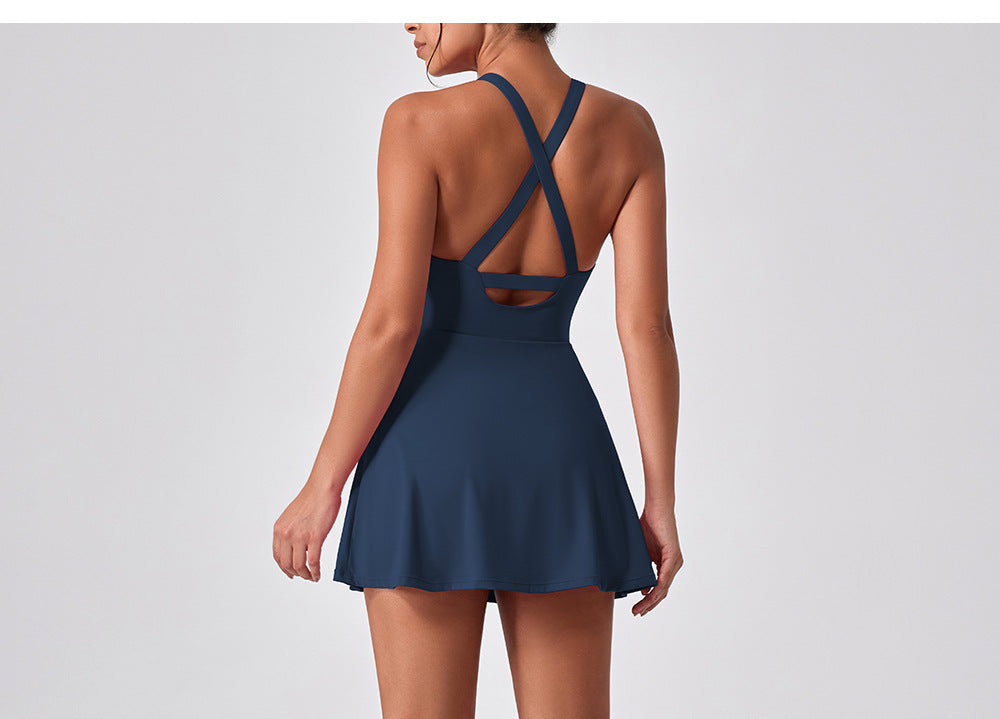 Cross back fitness dress