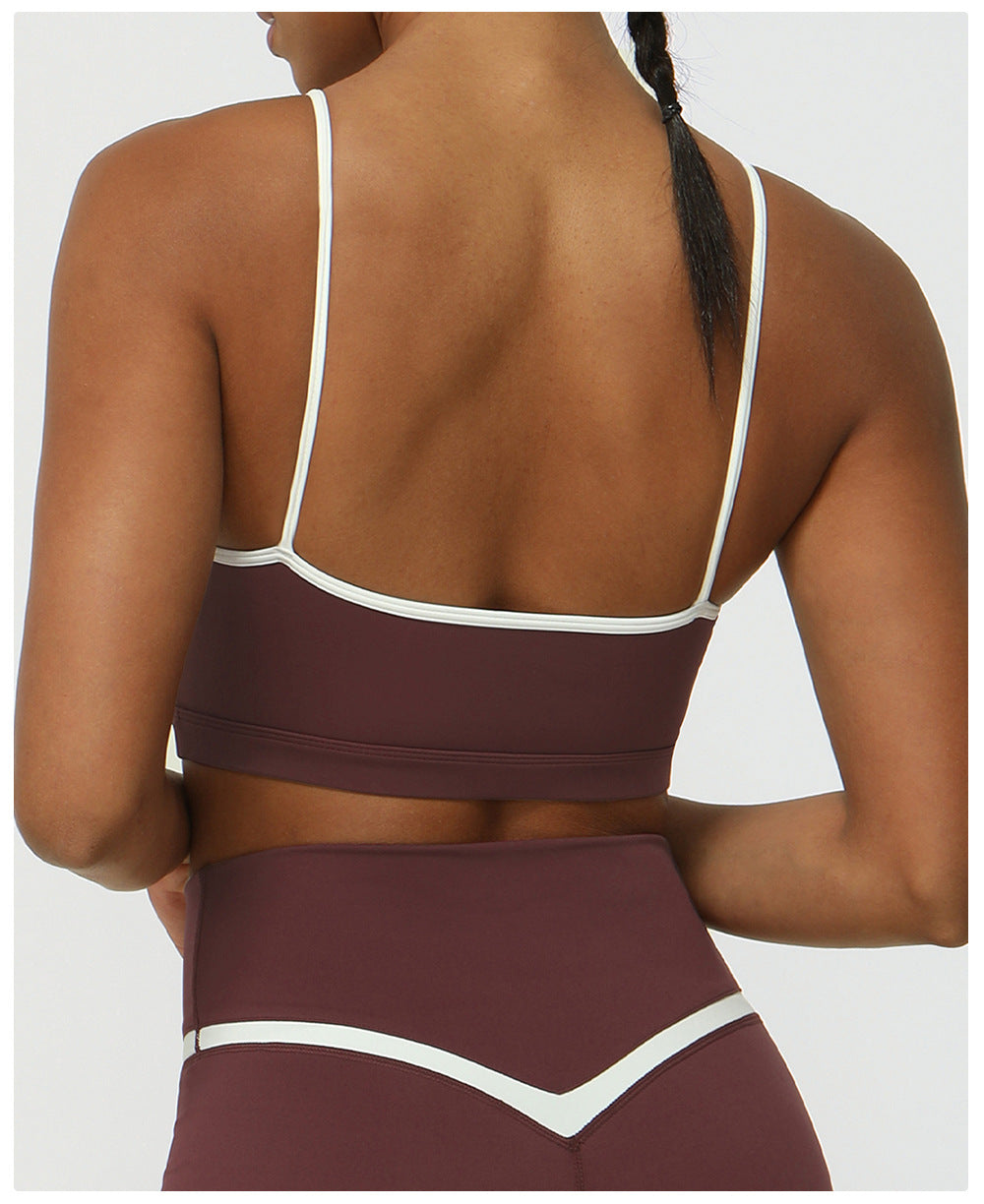 Contrast trim sports bra