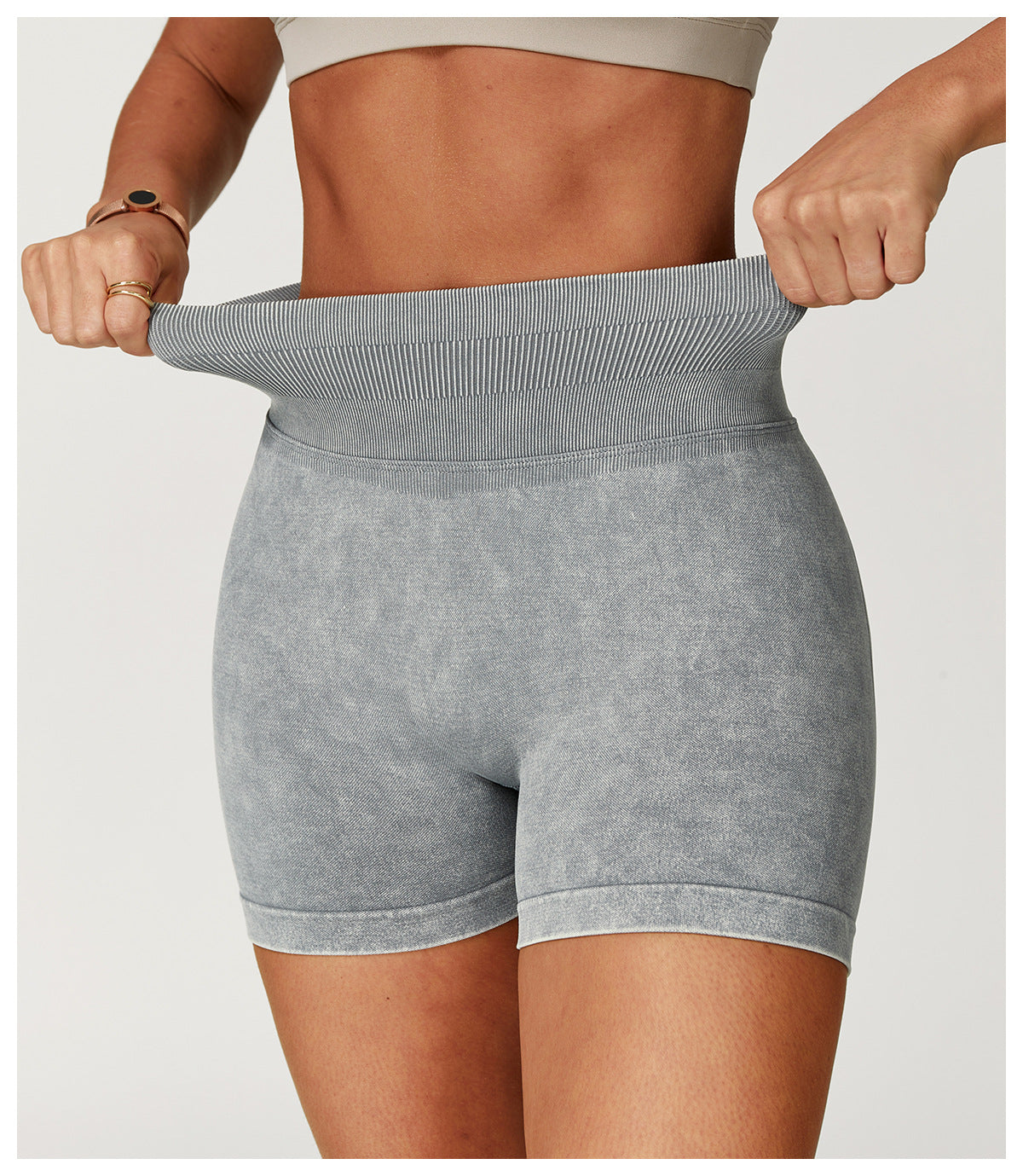 Stone Washed hip shaping shorts