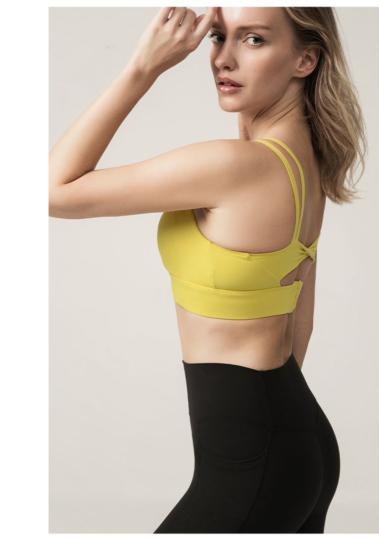 Twisted back sports bra