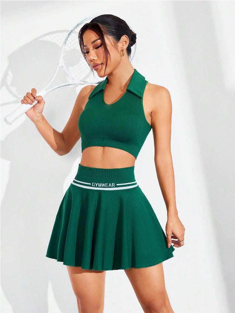 Jacquard waist tennis skirt