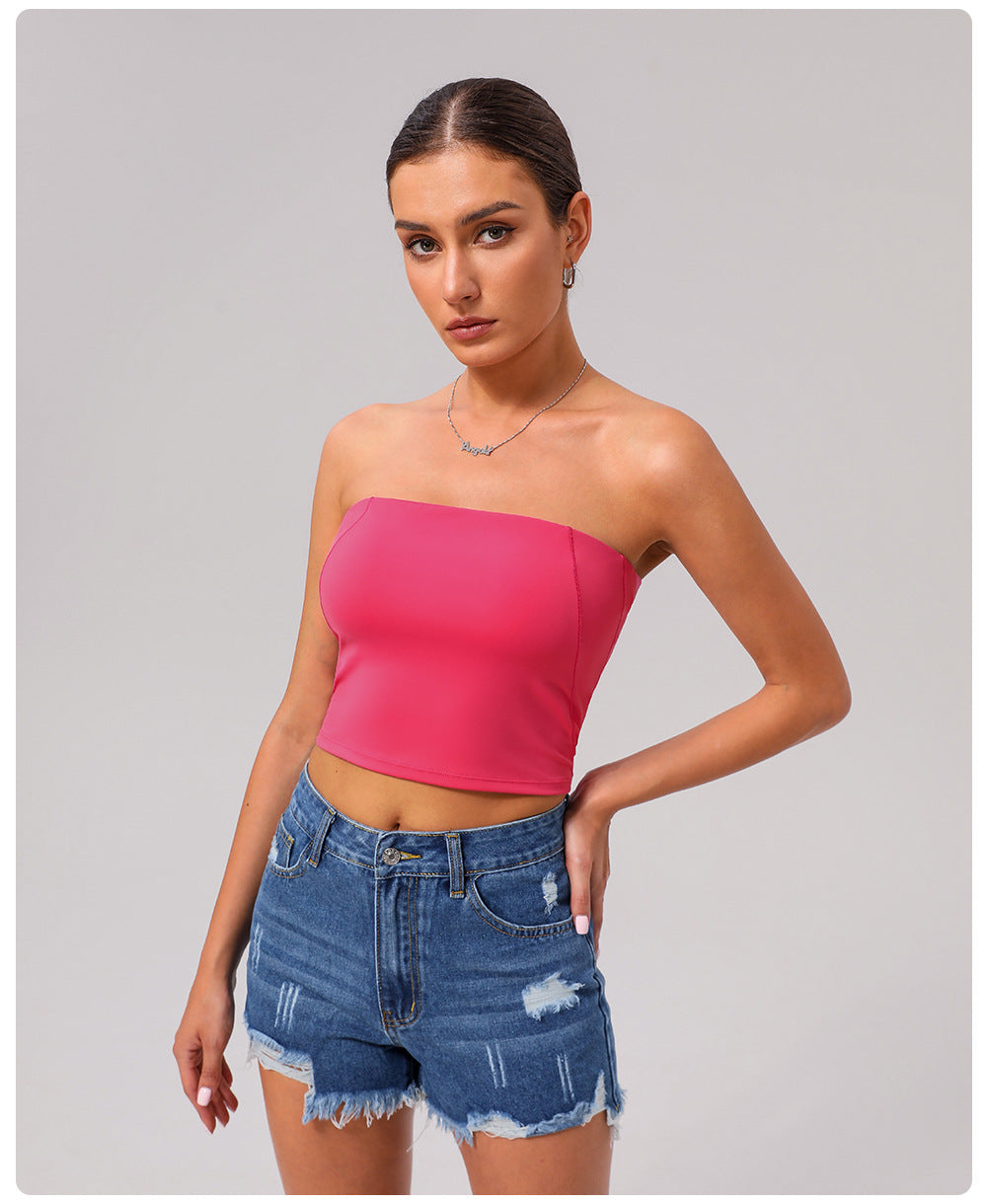 Quick dry seamless tube top