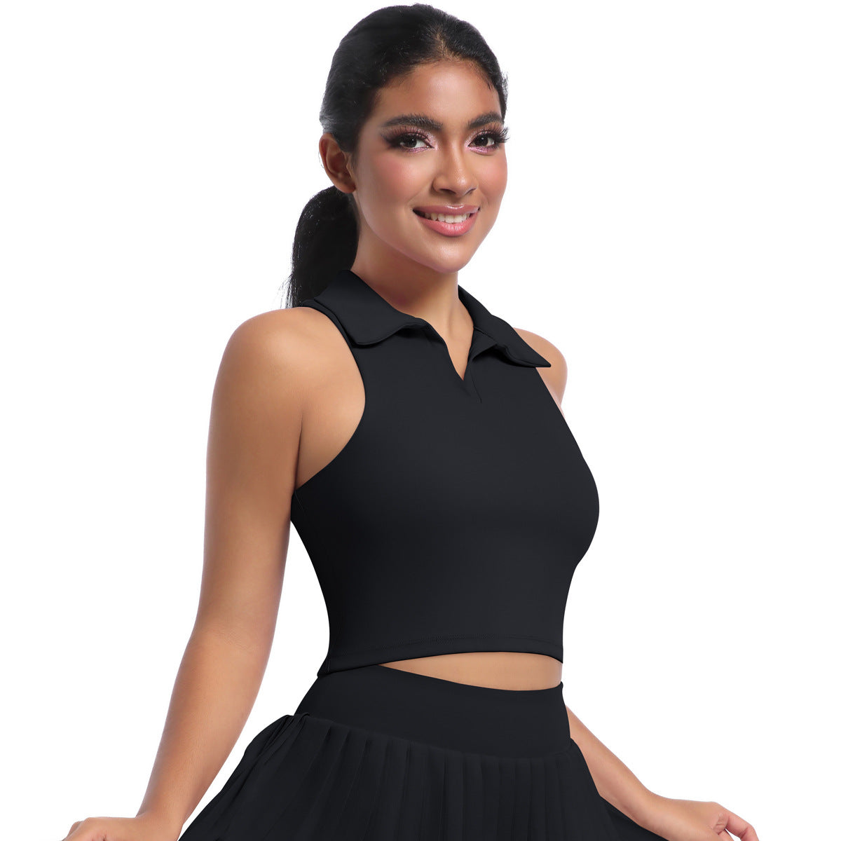 Collared cropped top