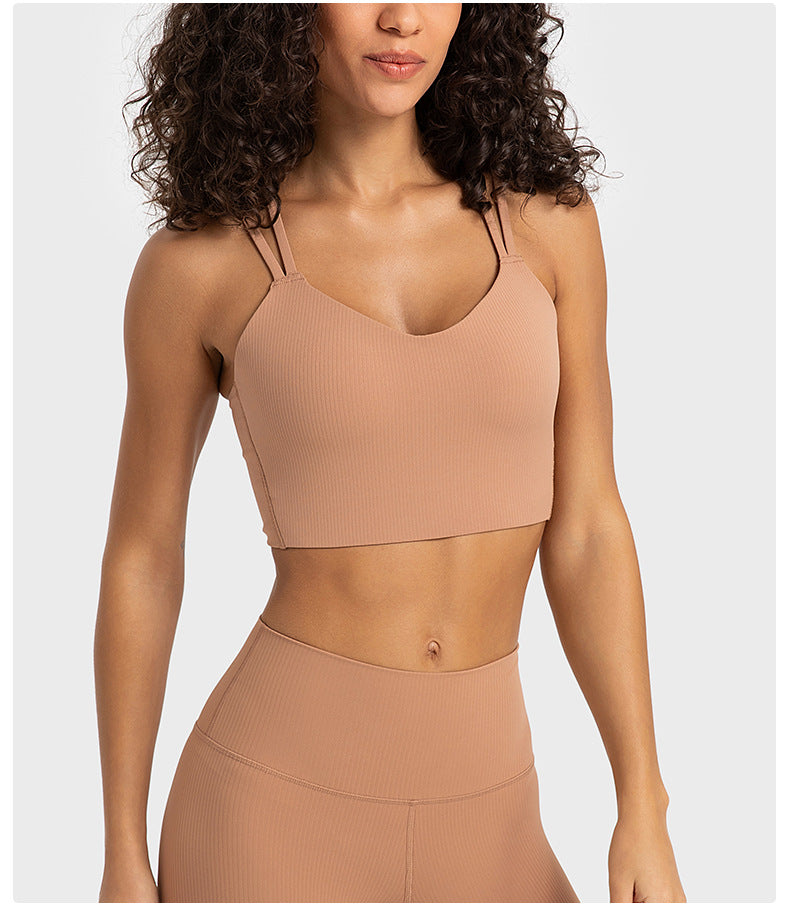 Cross back sports bra