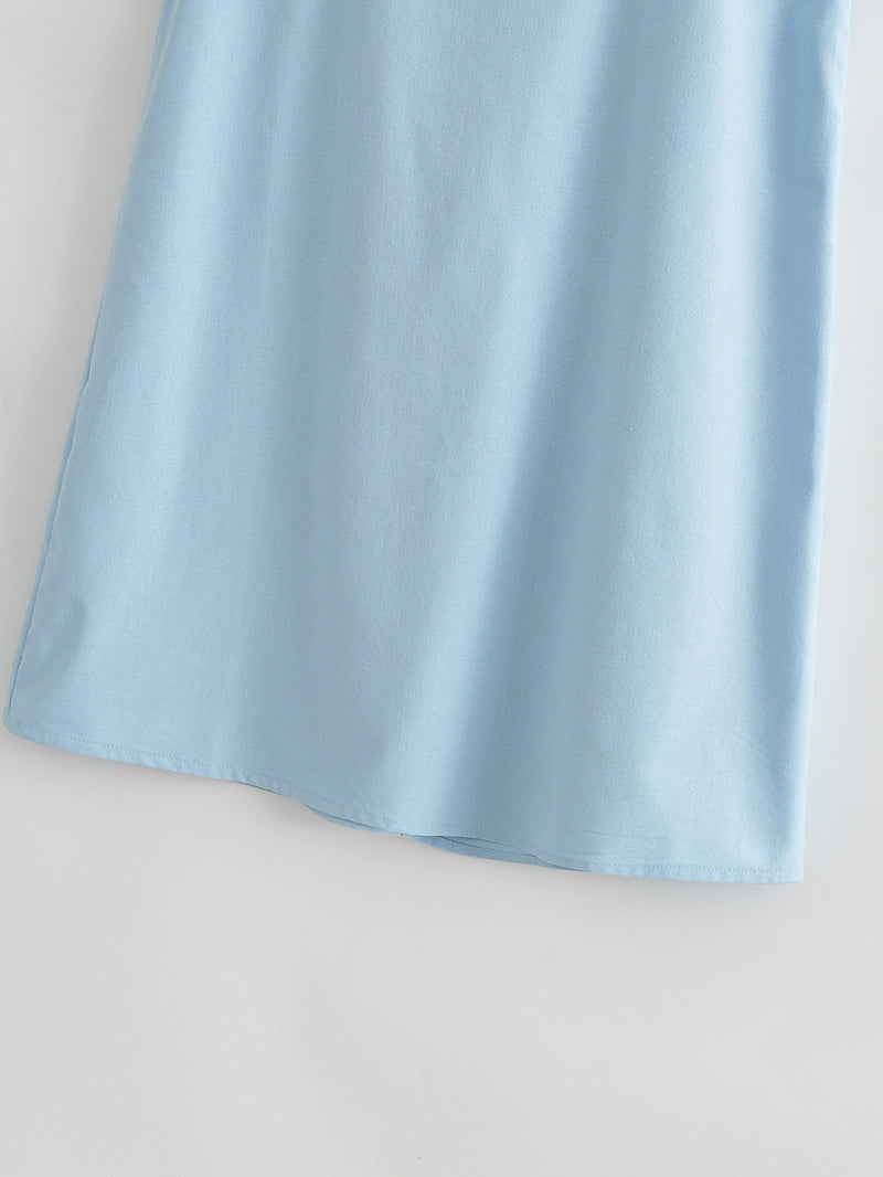 Linen blend cami dress
