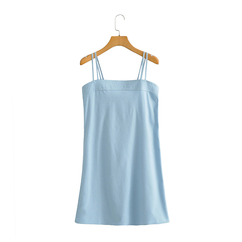 Linen blend cami dress