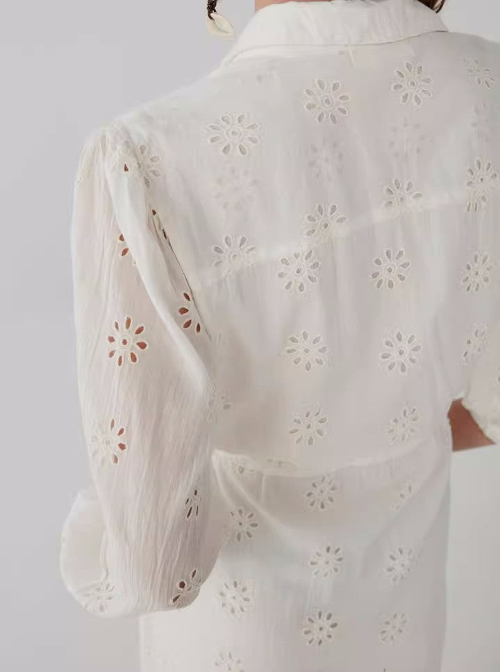 Embroidered Cotton maxi dress