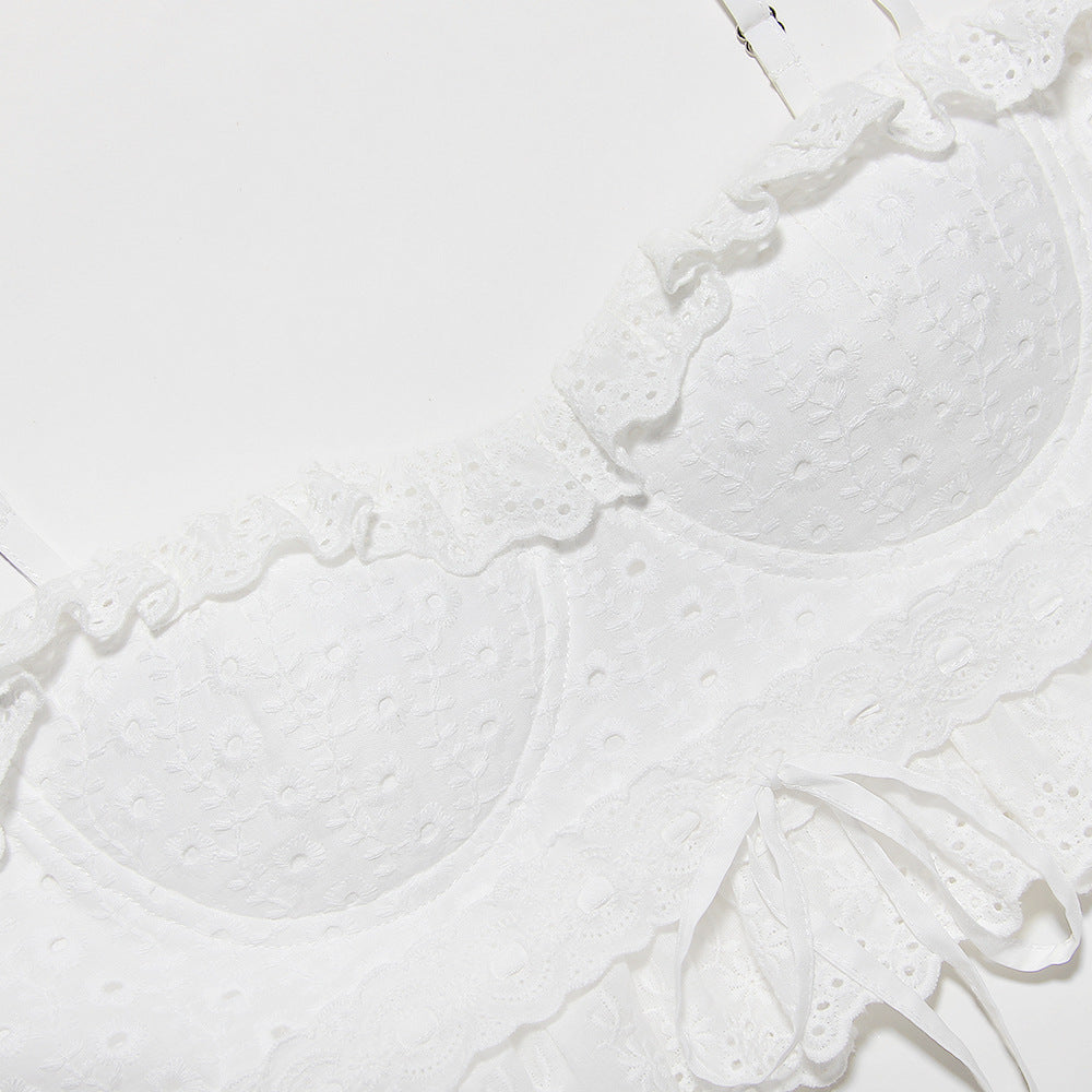 White lace camisole crop top