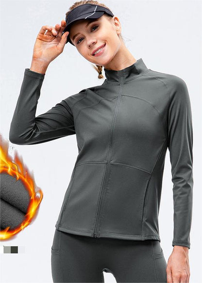 Fleece lined zip front top