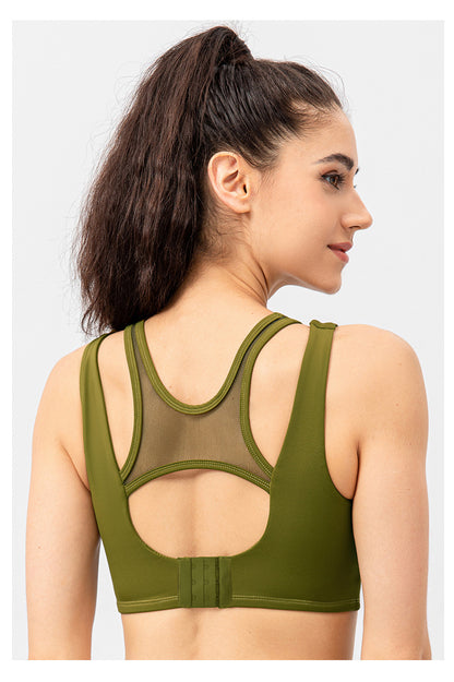 Mesh insert sports bra