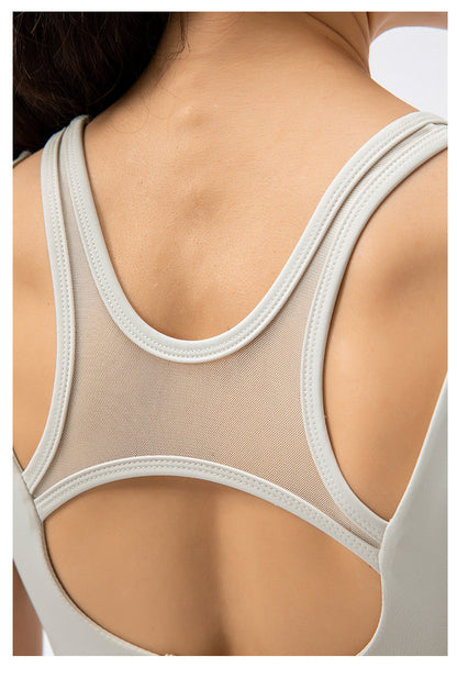 Mesh insert sports bra