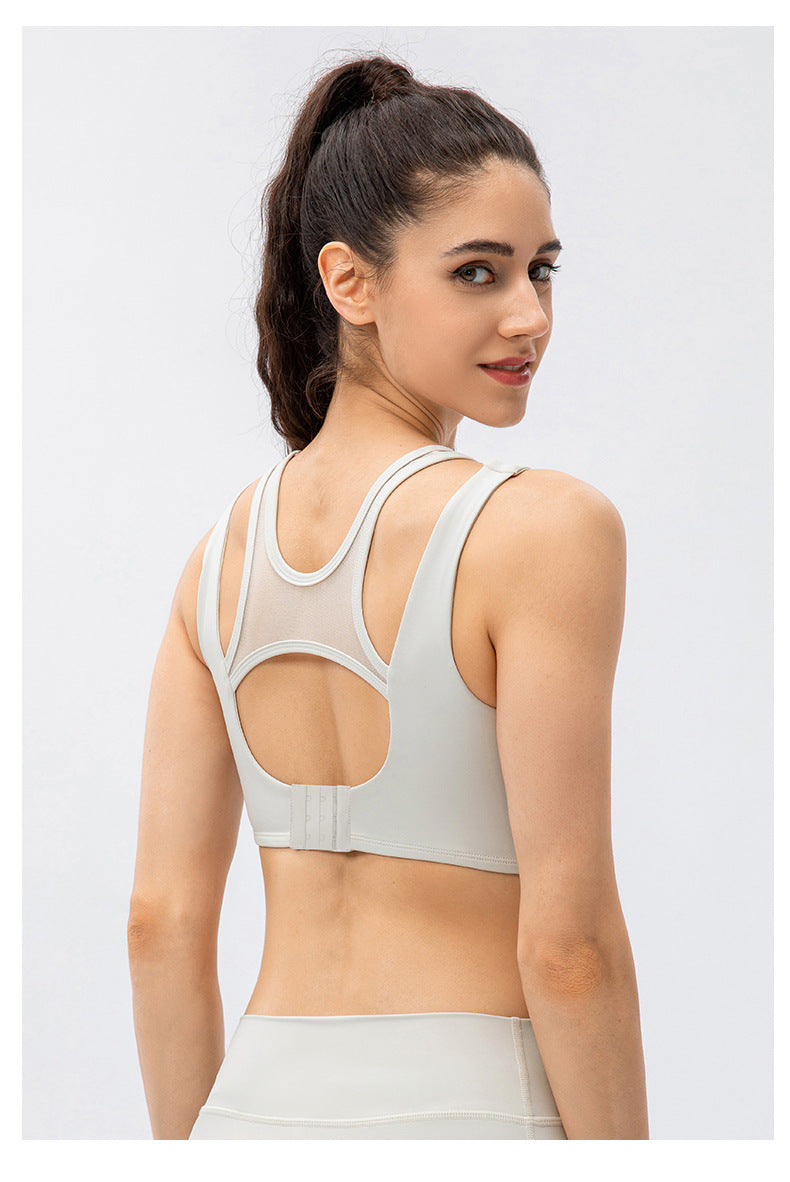 Mesh insert sports bra