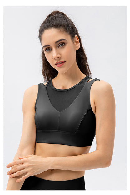 Mesh insert sports bra