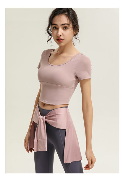 Crossed back high support top