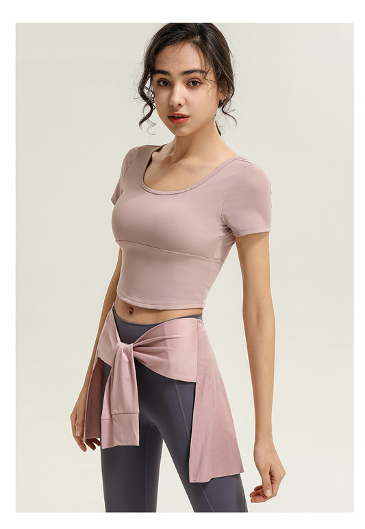 Crossed back high support top