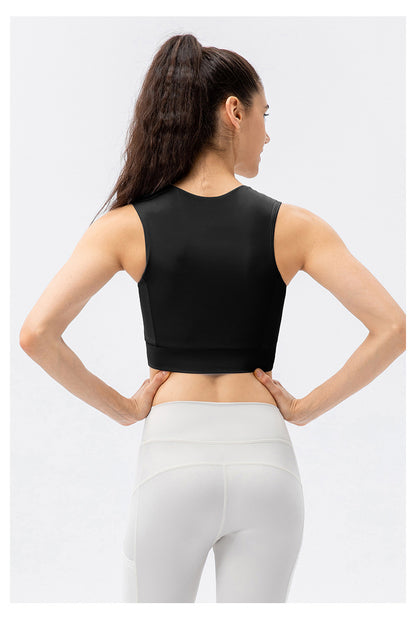 Gathered front sports bra
