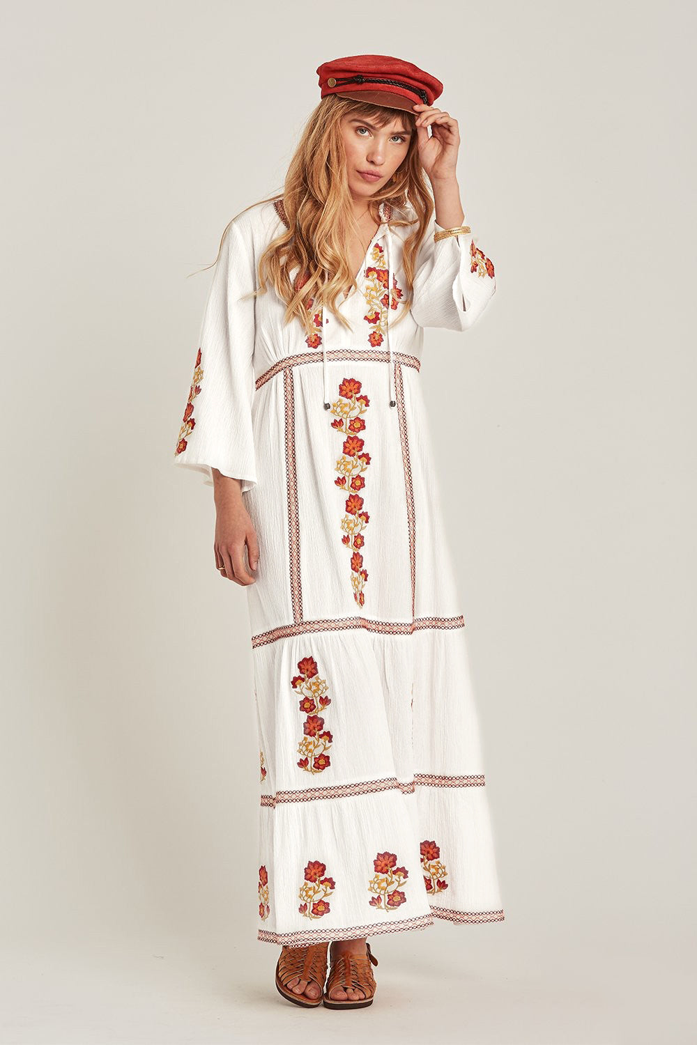 Embroidered maxi dress