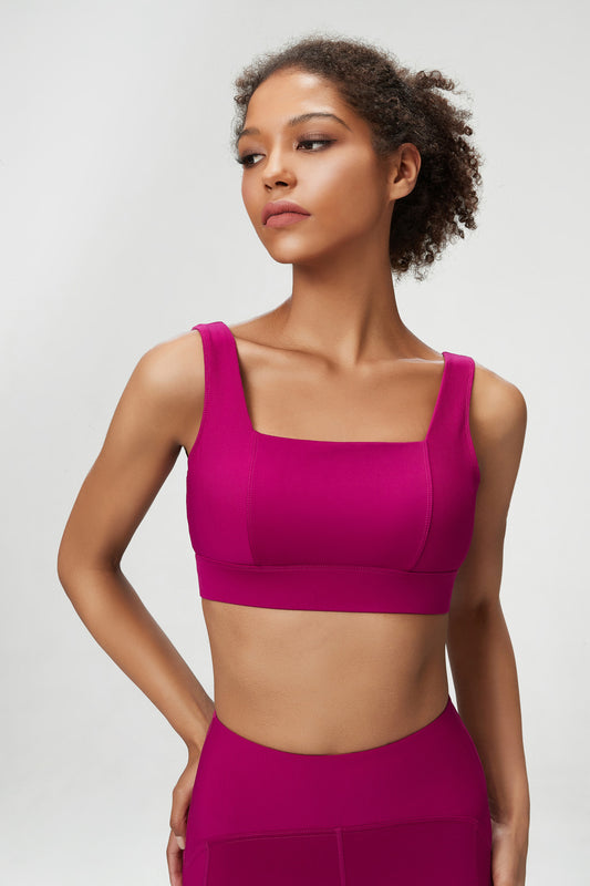 Low back high support sports bra