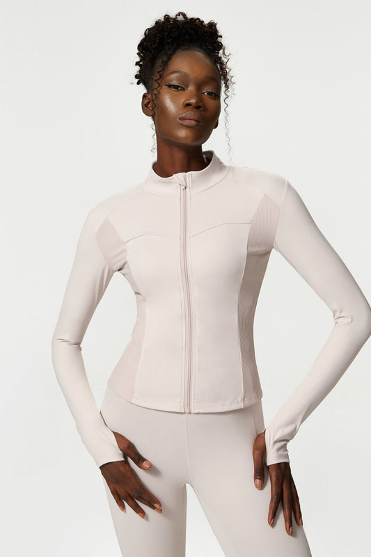 Warm full sleeve zip front top