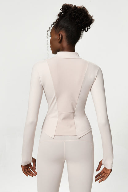 Warm full sleeve zip front top