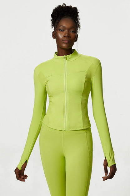 Warm full sleeve zip front top