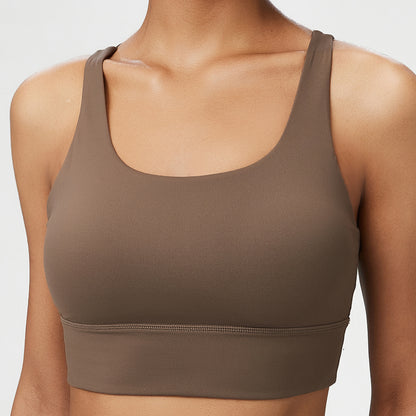 Seamless cross back sports bra