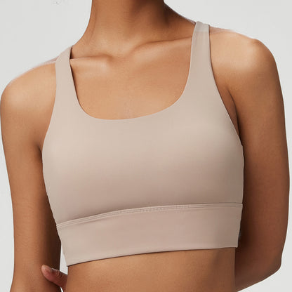 Seamless cross back sports bra
